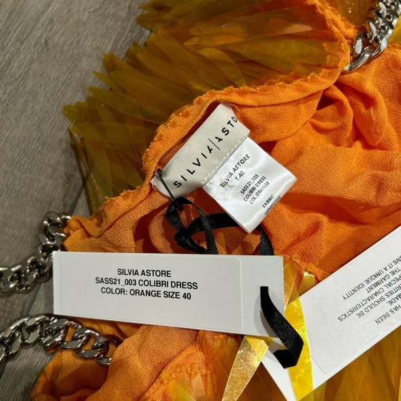 NWT Silvia Astore SS21 Annie’s Ibiza Colibri mini orange sequin dress - Picture 4 of 9